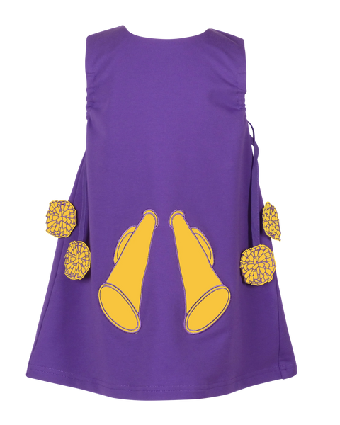Purple & Gold Gameday Megaphone Jumper Dress