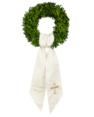The Yellow Lamb Wreath Sash: For This Child I Prayed For