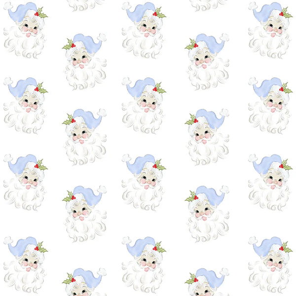 Lucky Carpenter Christmas Wrapping Paper - Vintage Santa Blue