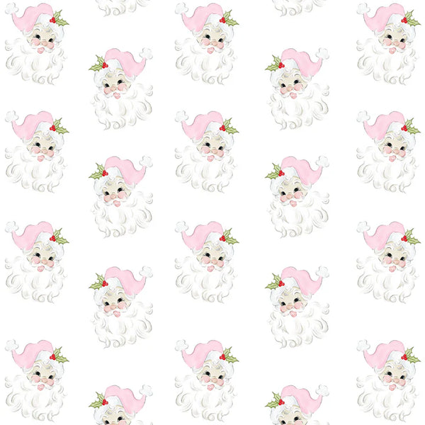 Lucky Carpenter Christmas Wrapping Paper - Vintage Santa Pink