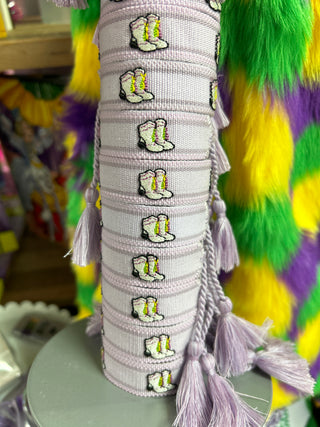 Mardi Gras Marching Boot Woven Bracelet