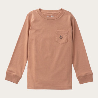 Prodoh Kids Long Sleeve Cotton Pocket T-shirt - Mocha Mousee