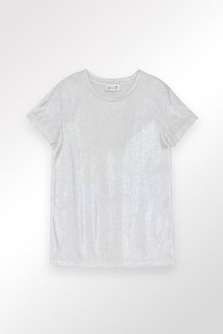 Molly Bracken Iridescent Knit Tee - White
