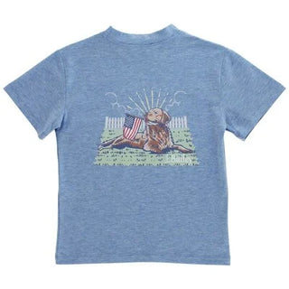 J Bailey S/S Logo Tee- Retriever on Heathered Blue