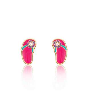 Flip to the Flop Cutie Enamel Stud Earrings