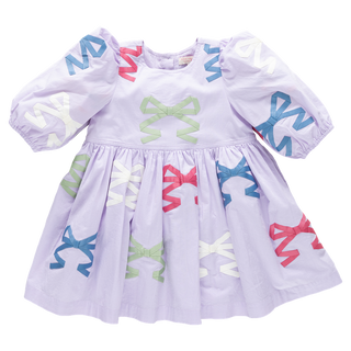 Pink Chicken Lavender Multi Bow Applique Dress