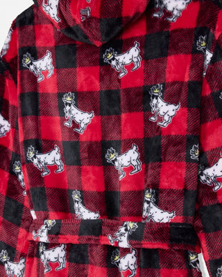 GOAT USA Kids' Buffalo Check Bathrobe in Enduring Red, additional view