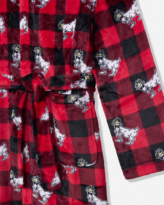 GOAT USA Kids' Buffalo Check Bathrobe in Enduring Red, additional view