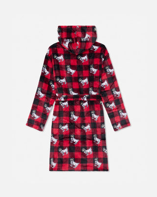 GOAT USA Kids' Buffalo Check Bathrobe in Enduring Red, additional view