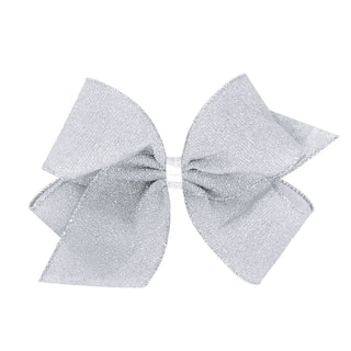 Wee Ones King Sparkle Glimmer Textured Bow - Silver