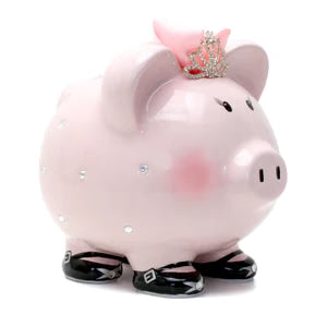 Large Pink Princess Piggy Bank