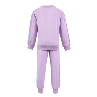 Lola and the Boys Lavender Rainbow Sequin Stripes Jogger Set