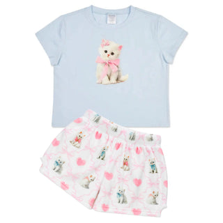 iScream Pretty Kitty T-Shirt & Plush Shorts Set