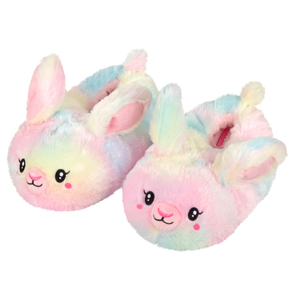 Squishable Pastel Tie-Dye Fluffy Bunny Slippers (Ages 5-8)