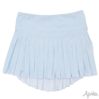 Azarhia Mini Pleat Skort - Light Blue Stripes