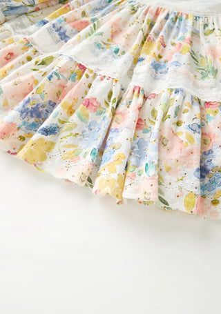 Marlo Kids Lina Floral Embroidered Mini Dress