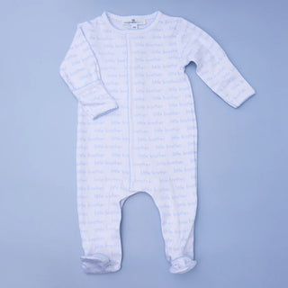 Magnolia Baby Little Brother Blue Printed Footie
