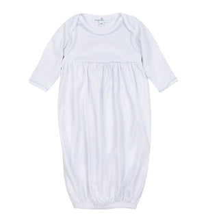 Magnolia Baby Mini Dots Blue Gathered Gown