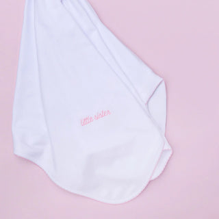 Magnolia Baby Little Sister Embroidered Receiving Blanket