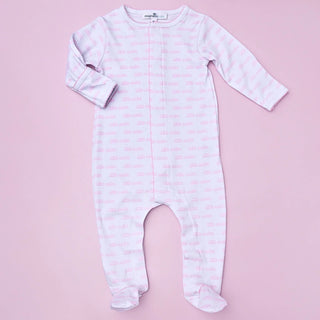 Magnolia Baby Little Sister Pink Printed Footie