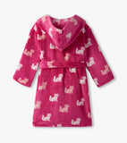 Girls Little Kitties Pink Fuzzy Fleece Robe
