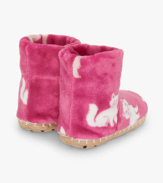 Hatley Little Kitties Pink Fuzzy Fleece Slippers