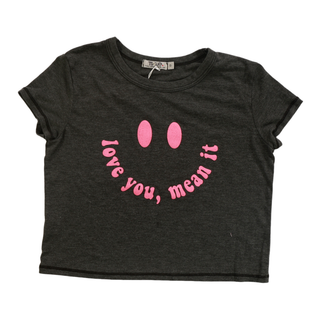 T2LOVE "Love You, Mean It" S/S Boxy Top