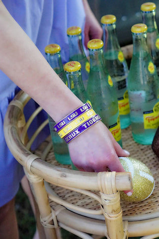 LSU Tigers Enamel Hinge Bangle Gold