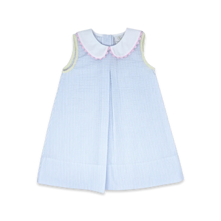 Summer Blue Seersucker Caroline Dress