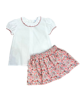 Lulu Bebe Olivia Floral Skirt Set with White Blouse