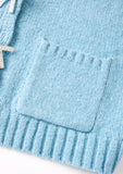 Marlo Kids Lydia Blue Knit Cardigan with Rhinestone Bow Pins