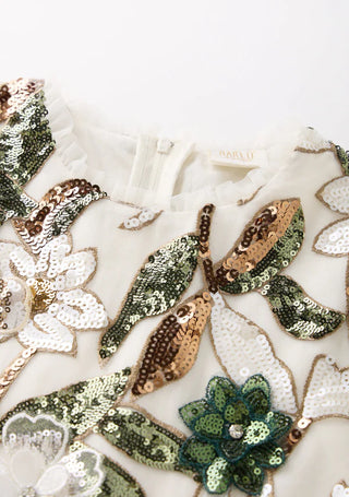 Marlo Kids Maddie Floral Sequin Mini Dress