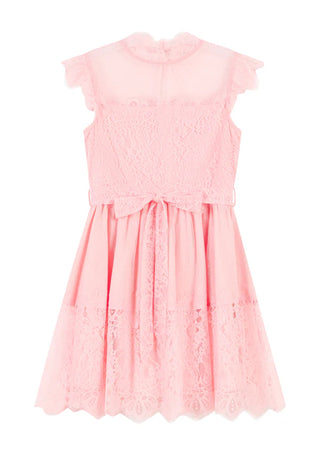 Marlo Kids Madilynn Peach Lace Mini Dress