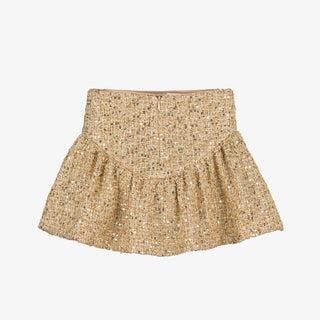 Marlo Kids Celina Gold Tweed 2Pc Jacket & Mini Skirt Set