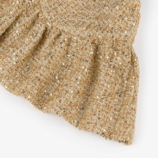 Marlo Kids Celina Gold Tweed 2Pc Jacket & Mini Skirt Set