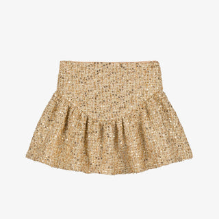 Marlo Kids Celina Gold Tweed 2Pc Jacket & Mini Skirt Set