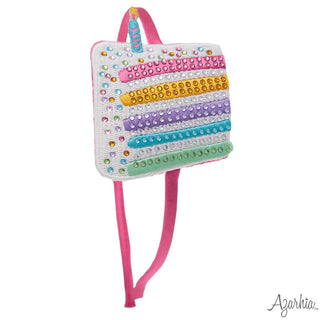 Azarhia Glitter Birthday Cake Rhinestone Patch Jeweled Headband