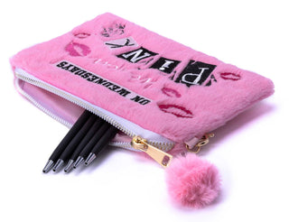 Mean Girls On Wednesdays We Wear Pink Plush Accessory Pouch
