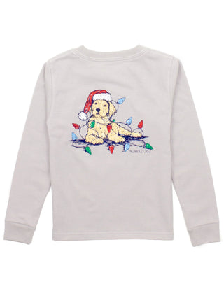 Properly Tied L/S Santa Paws Ice Grey Graphic Tee