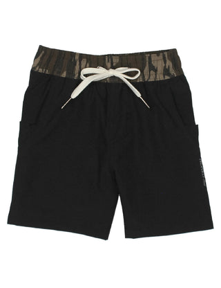 Properly Tied Boys Trail Short- Mossy Oak Black