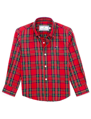 Properly Tied Boys Seasonal Sportshirt in Yuletide holiday plaid