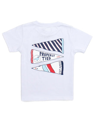 Properly Tied Americana Pennant S/S Tee - White