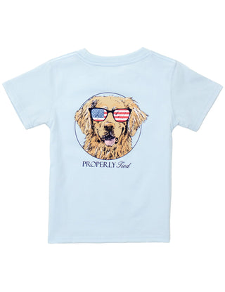 Properly Tied Patriot Dog S/S Tee - Periwinkle