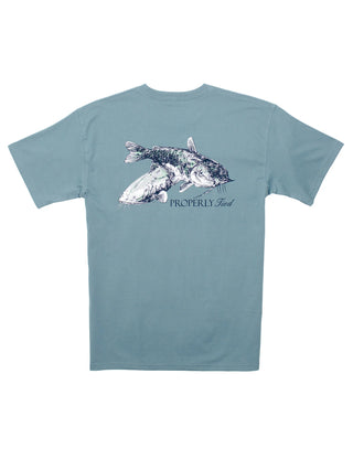 Properly Tied Mudcat  S/S Tee - Steel Blue