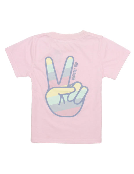 Properly Tied Girls Peace Sign Rose Tee