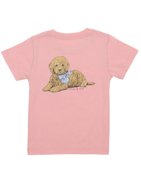 Properly Tied Girls Goldendoodle Blush Tee