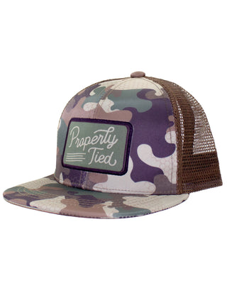 Properly Tied Sportsman Trucker Hat - Delta Woodland Camo