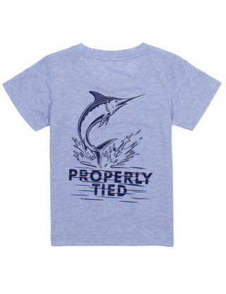 Properly Tied Blue Portland Pocket Tee - Jumping Marlin