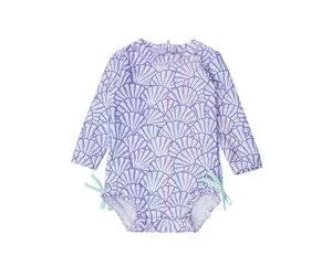 Rufflebutts Magical Mermaid L/S Rashguard One Piece Swimsuit