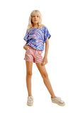 Molly Bracken Pink Metallic Cuffed Shorts